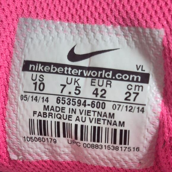Nike | Pink | Woman's Running Shoes | Size 10 - Picture 9 of 12